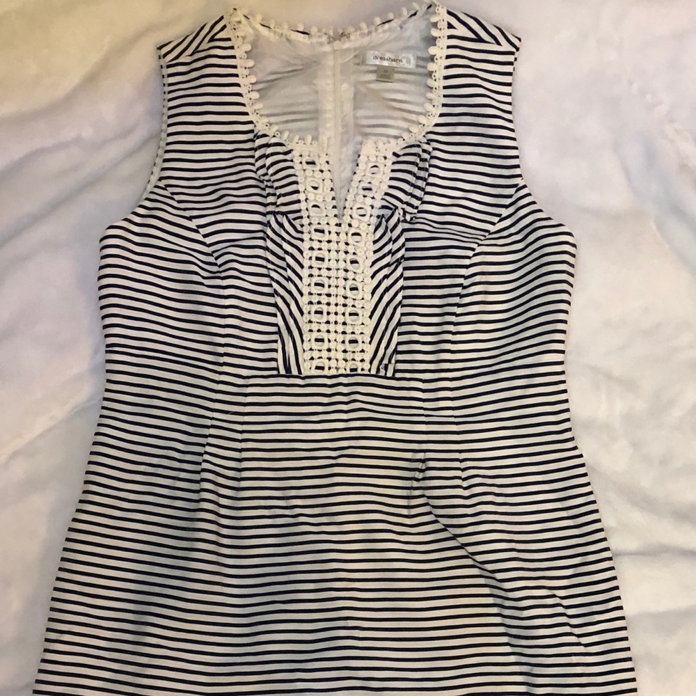 Dressbarn Striped Blue and White Dress